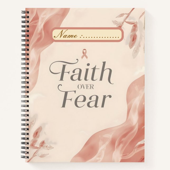 Faith Over Fear Notebook – Inspirational Journal – (Front)