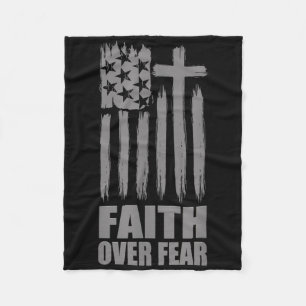 Faith Over Fear Prayer America Pride Us Flag Ameri Fleece Blanket
