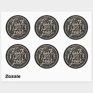 Faith Over Fear Religious Quote Classic Round Sticker