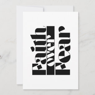 Faith Over Fear Retro Christian Inspirational Typo Invitation