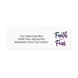 Faith Over Fear Return Address Label