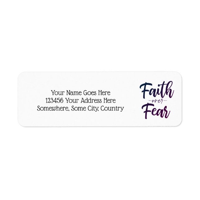 Faith Over Fear Return Address Label (Front)