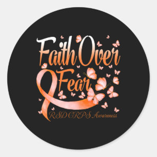 Faith Over Fear RSD CRPS Awareness Butterfly Classic Round Sticker