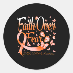 Faith Over Fear Rsd Crps Awareness Butterfly Classic Round Sticker