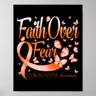Faith Over Fear Rsd Crps Awareness Butterfly  Poster