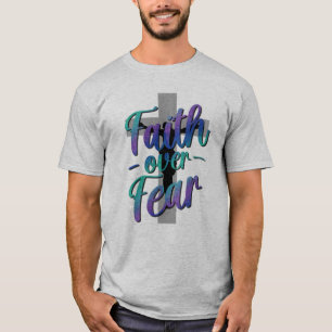 Faith Over Fear Suicide Awareness Cross Graphic T-Shirt