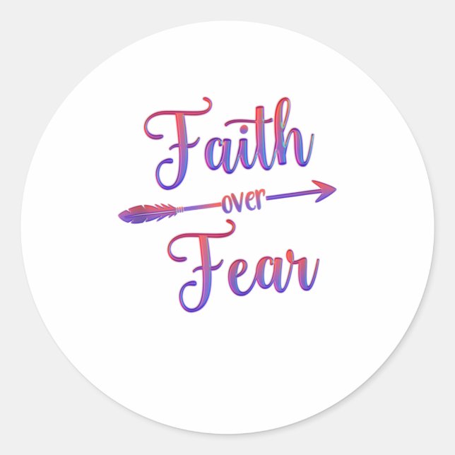 Faith over Fear Tank Top Classic Round Sticker (Front)