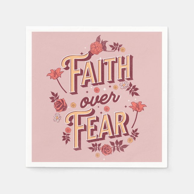 Faith over Fear text design Napkin (Front)