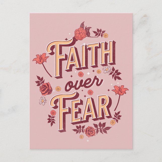 Faith over Fear text design Postcard (Front)