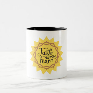 faith over fear Two-Tone coffee mug