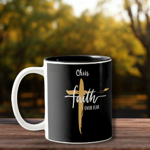 Faith Over Fear Two-Tone Coffee Mug