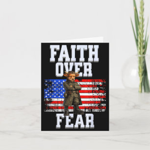 Faith over fear us flag patriotic design card
