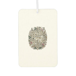 Faith Over Fear Vintage Floral Butterfly Car Air Freshener
