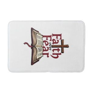 Faith Over Fear Vintage Jesus Faith Tee (1) Bath Mat