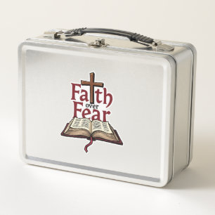 Faith Over Fear Vintage Jesus Faith Tee (1) Metal Lunch Box