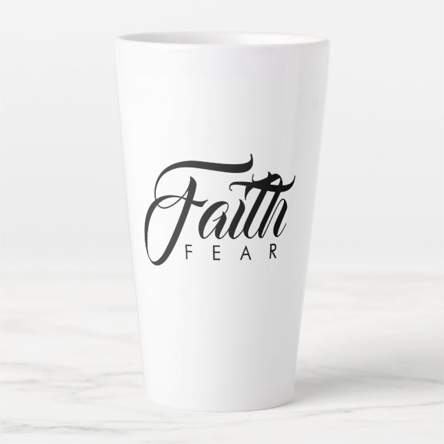 Faith Over Fear White Latte Mug (Front)