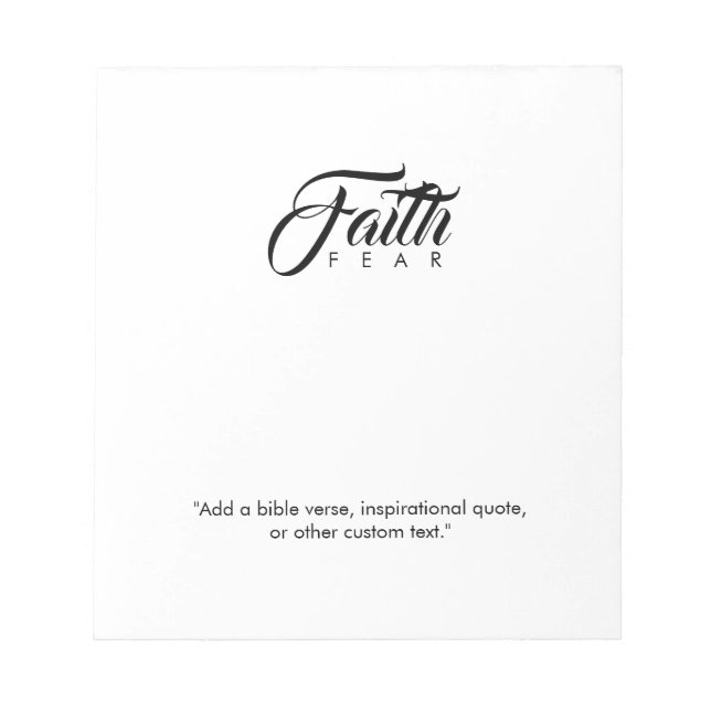 Faith Over Fear White Notepad (Front)