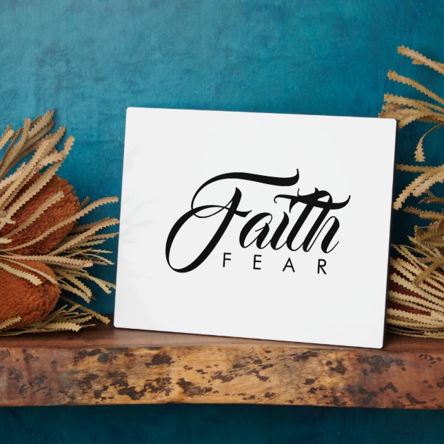 Faith Over Fear White Plaque (Side)
