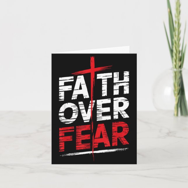Faith Over Fear With Cross Christian Men  Card (Front)
