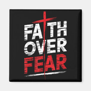 Faith Over Fear With Cross Christian Men  Magnet