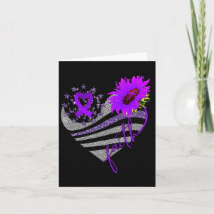 Faith Overdose Awareness Sunflower Heart Ribbon Pu Card