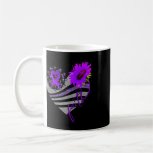 Faith Overdose Awareness Sunflower Heart Ribbon Pu Coffee Mug