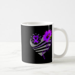 Faith Overdose Awareness Sunflower Heart Ribbon Pu Coffee Mug
