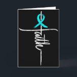 Faith Pcos Awareness Cross Christian Ribbon Teal S Card<br><div class="desc">Faith Pcos Awareness Cross Christian Ribbon Teal Support</div>