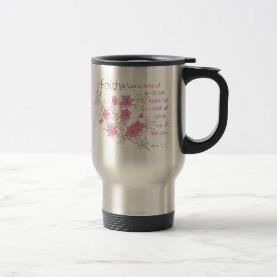 Faith (pink & brown) travel mug