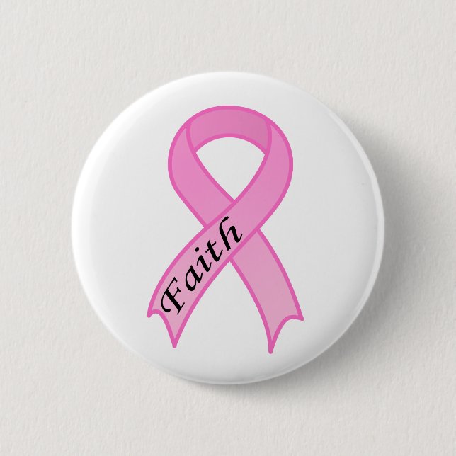 Faith Pink Ribbon Button (Front)
