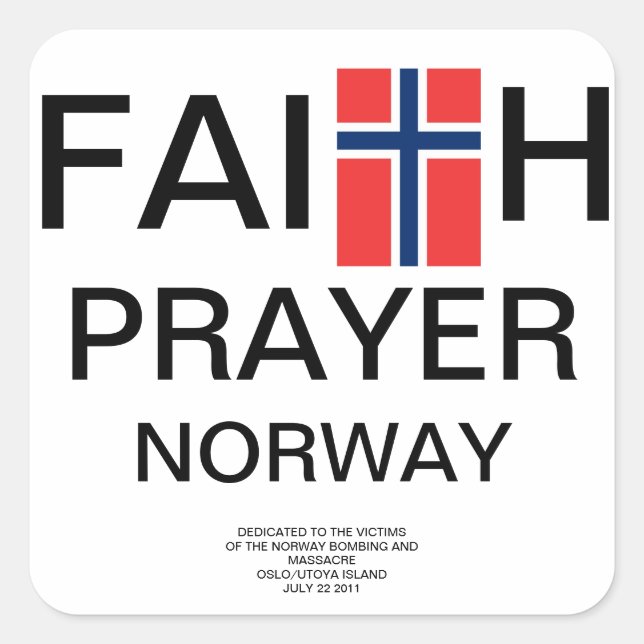 FAITH PRAYER NORWAY SQUARE STICKER (Front)