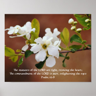 Faith Psalm 19:8 Flower Art Poster