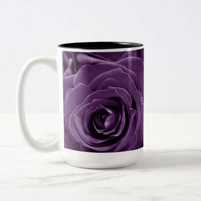 Faith Purple Roses 15oz Two-Tone Mug Black (Left)