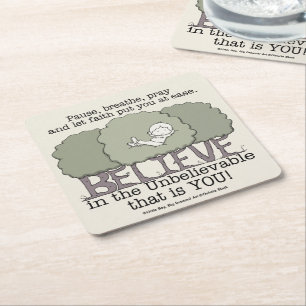 Faith Put You at Ease Square Paper Coaster
