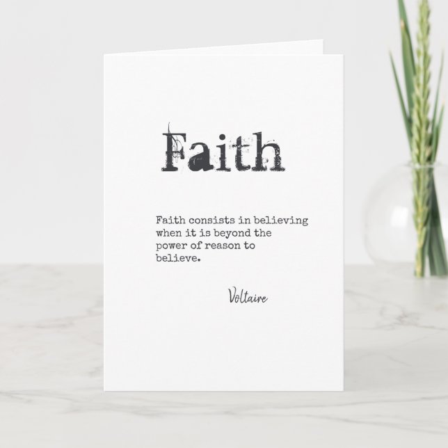 FAITH QUOTE Gifts Typewriter Font Customisable Card (Front)