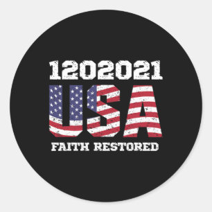 Faith Restored Joe Biden Kamala Harris Inauguratio Classic Round Sticker