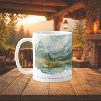 Faith Scripture Isaiah 41:10 Mountain Mug