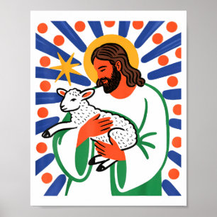 Faith Shepherd Lamb Peaceful Divine Spiritual Desi Poster