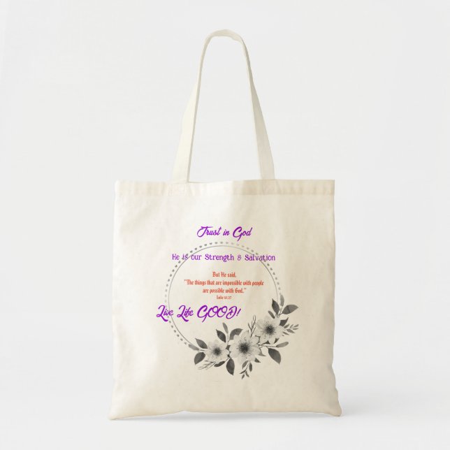 Faith Spirituality Inspirational Tote Bag (Front)
