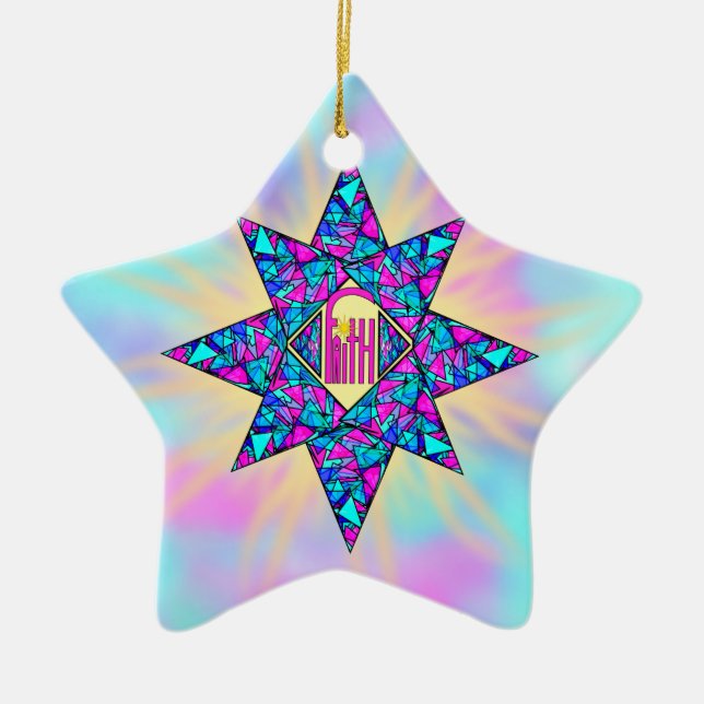 Faith ~ Star Ceramic Ornament (Front)
