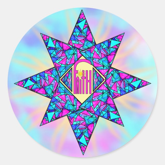 Faith ~ Star Classic Round Sticker (Front)