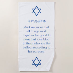 Faith Star of David Scripture Sherpa Beach Towel