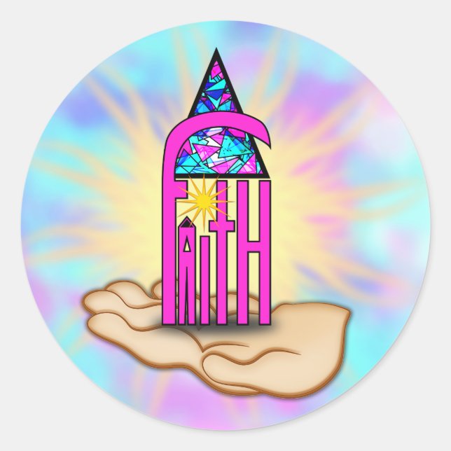 Faith ~ Steeple Classic Round Sticker (Front)