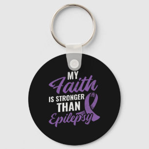 Faith Stronger than Epilepsy Epilepsy Awareness Pa Key Ring