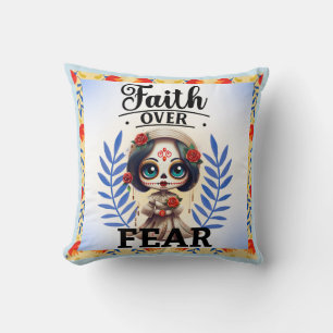 Faith Sugar Skull  Cushion