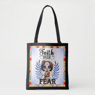 Faith Sugar Skull  Tote Bag