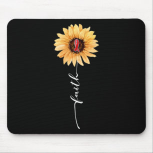Faith Sunflower Burgundy Ribbon Brain Aneurysm Awa Mouse Pad