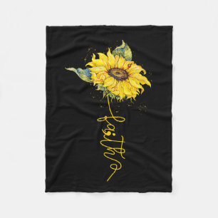 Faith Sunflower Semicolon Suicide Prevention Aware Fleece Blanket
