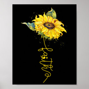 Faith Sunflower Semicolon Suicide Prevention Aware Poster