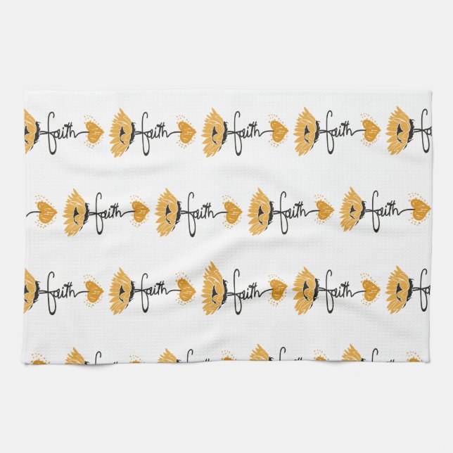 Faith Sunflower Tea Towel (Horizontal)